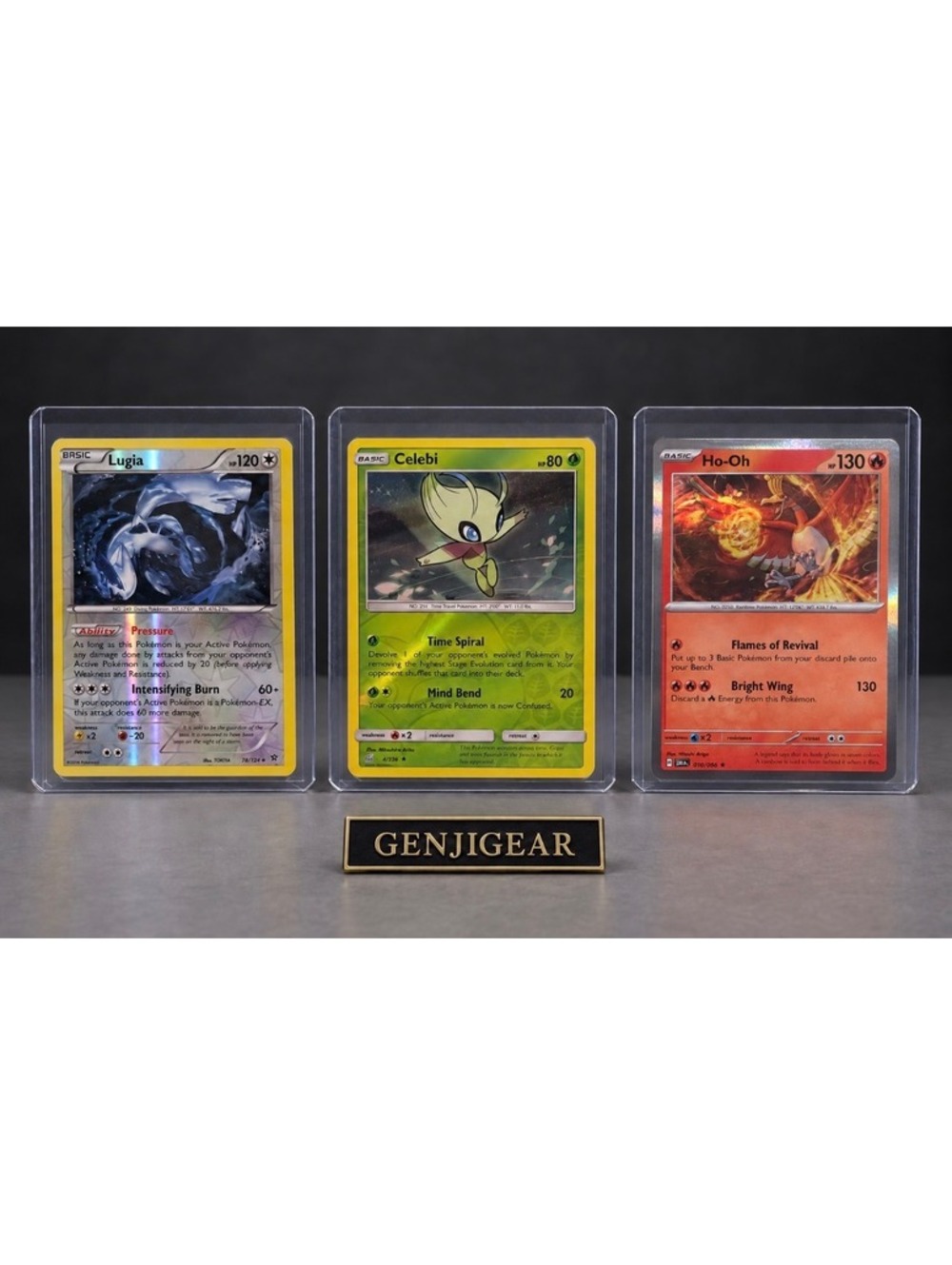 Set of 3 Pokémon Cards: Lugia, Celebi, Ho-Oh - Mint Condition